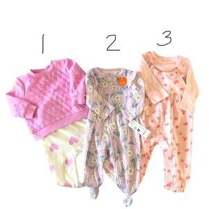 Carters Baby Girl Comfy Cozy Bundle Set 6-9 Months NWT